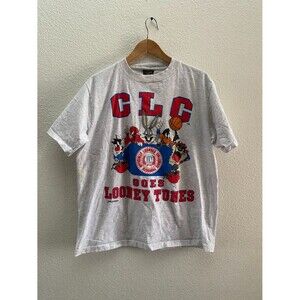 VTG 1993 CLC Goes Looney Tunes CLC College University Gray T-Shirt Changes
